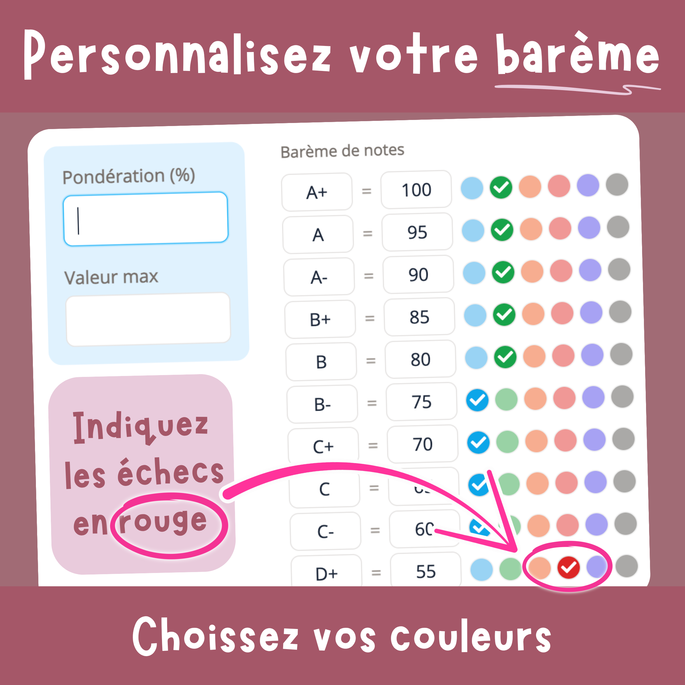 Personnalisez votre bar�me - Choissez vos couleurs